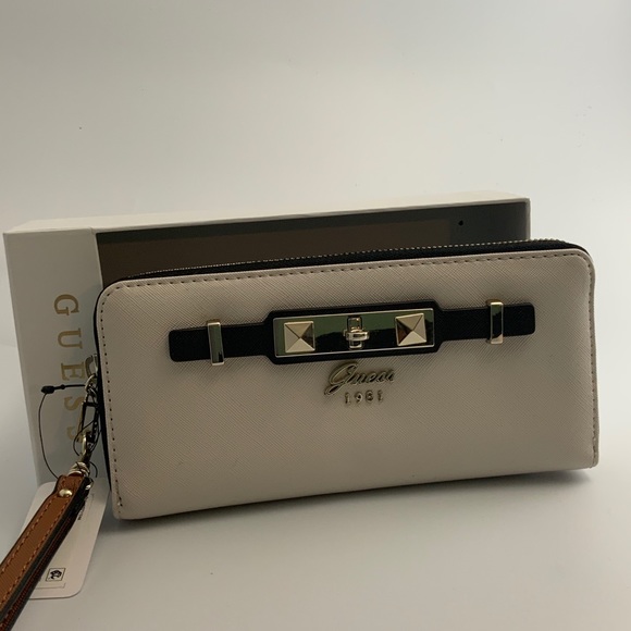 Guess Cherie Zip-Around Wristlet - Stone Multi/Gol - Picture 6 of 11